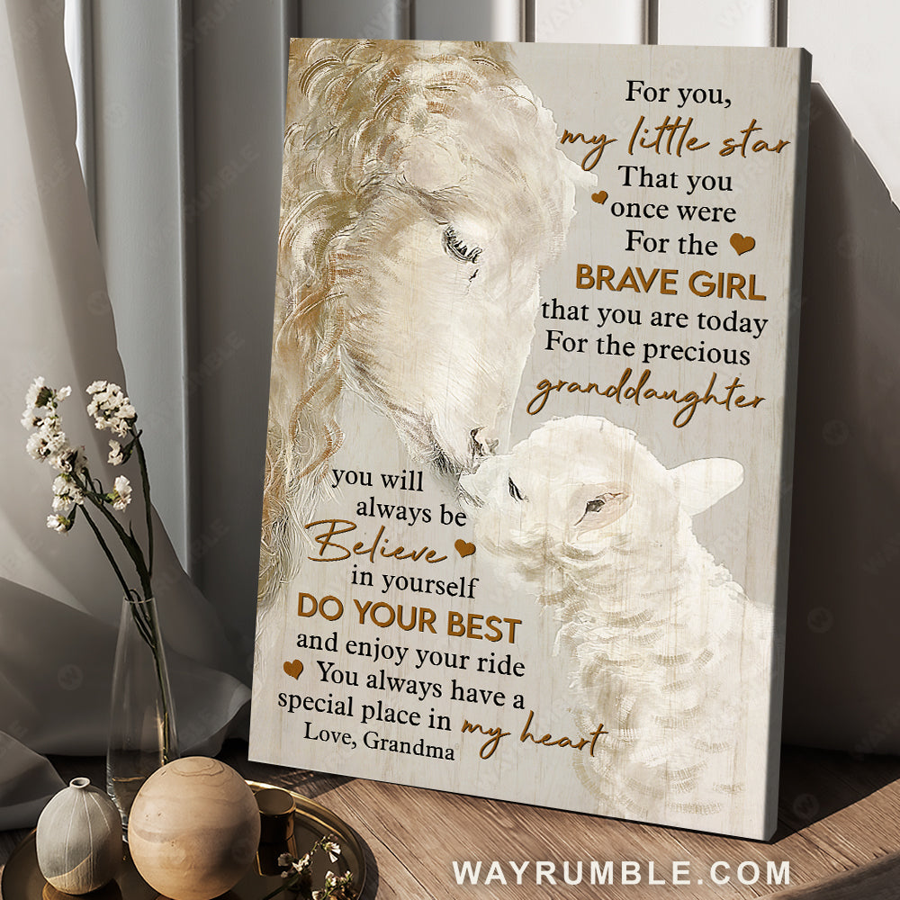 Grandma to granddaughter, White lamb, Gift for family, Always be believe in yourself - Family Portrait Canvas Prints, Wall Art