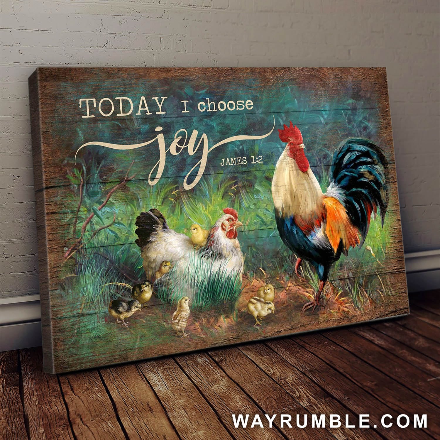 Adorable chick, Couple chicken drawing, Today I choose joy- Jesus Landscape Canvas Prints, Wall Art