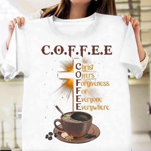 Coffee cup, Gift for coffee lover, Cross, Christ offers forgiveness for everyone - Jesus Apparel