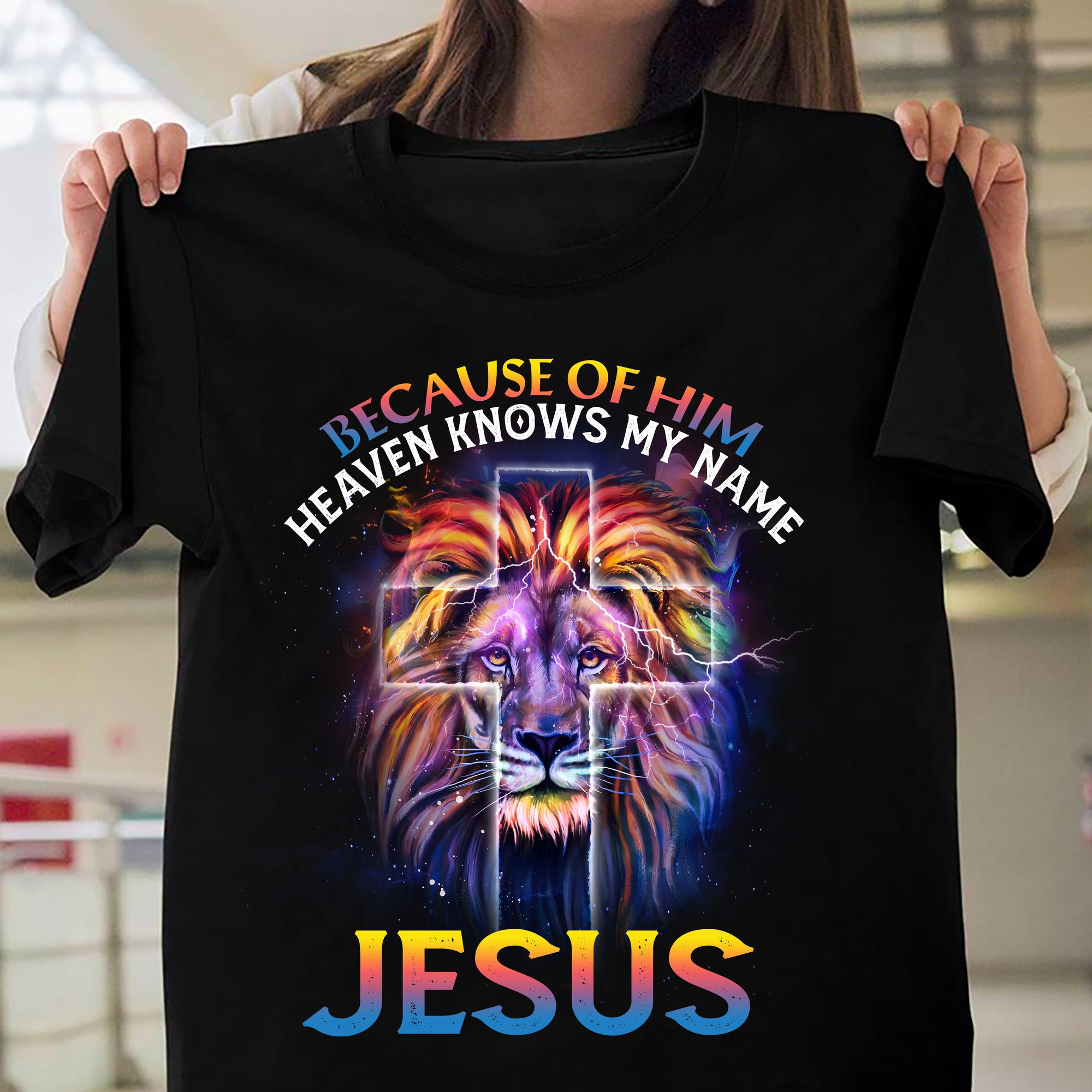 The lion of Judah, Awesome night sky, Because of him heaven knows my name - Jesus Black Apparel
