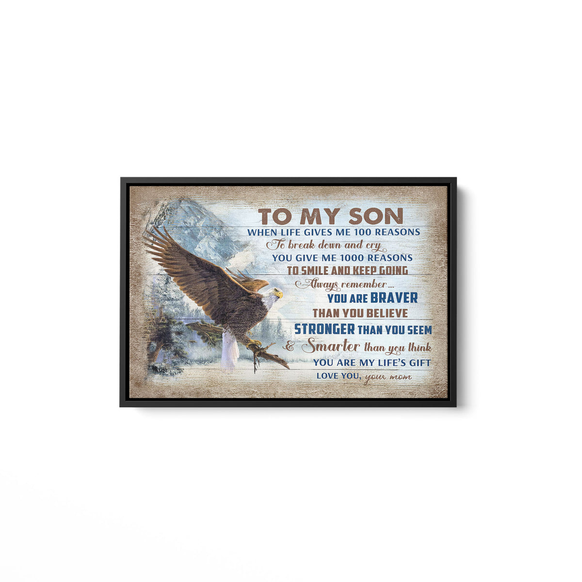 Mom to son, Eagle, Snow mountain, You are my life&#39;s gift - Family Landscape Canvas Prints, Wall Art