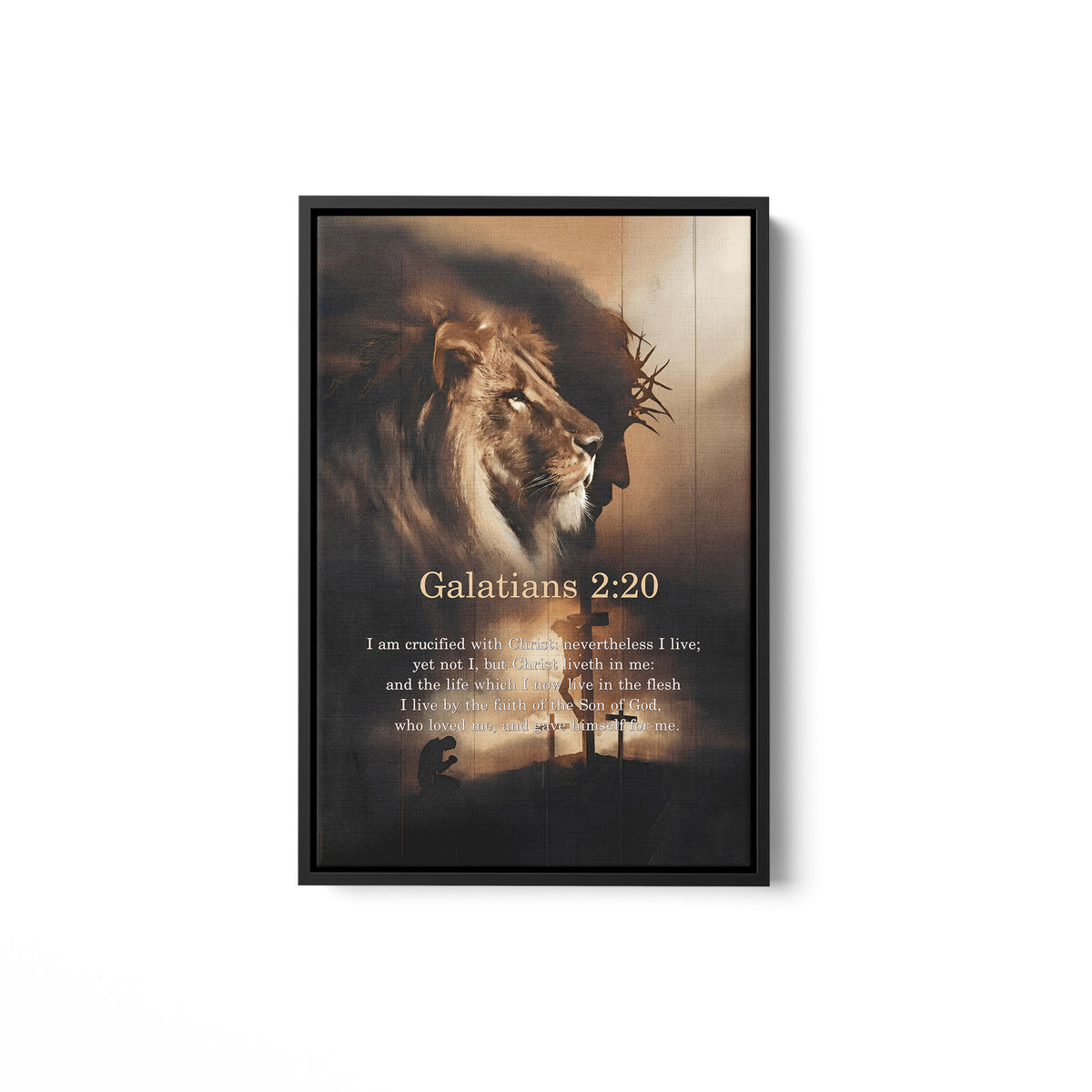 Galatians 2:20 - I am crucified with Christ - Christian Portrait Canvas Prints, Wall Art