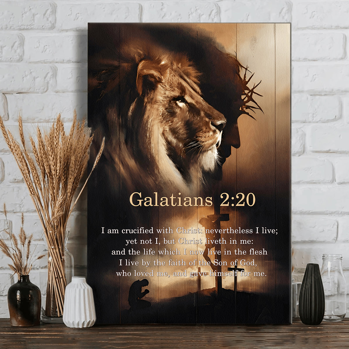 Galatians 2:20 - I am crucified with Christ - Christian Portrait Canvas Prints, Wall Art