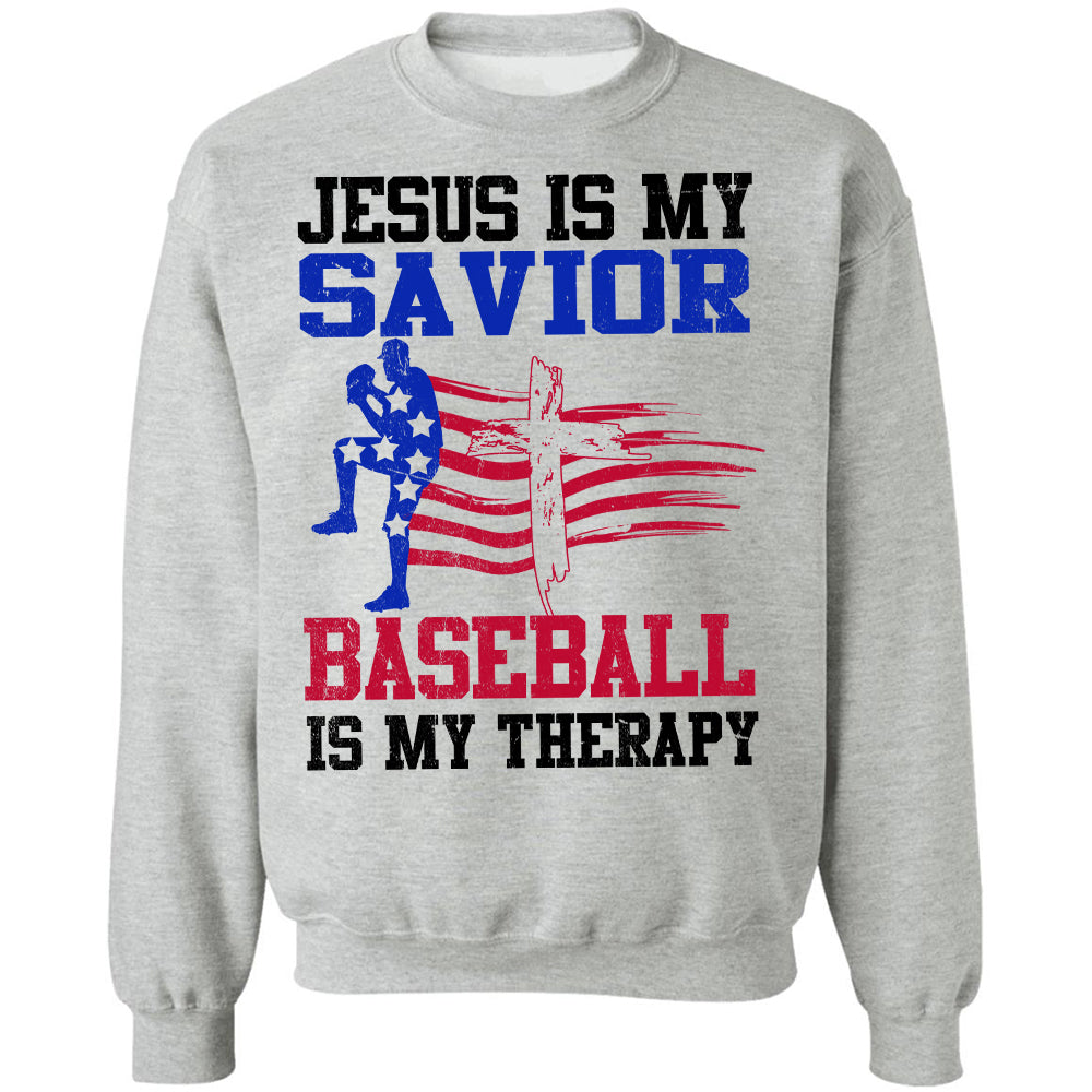 Pitcher, Jesus is my savior, Baseball is my therapy - Jesus, Baseball Apparel