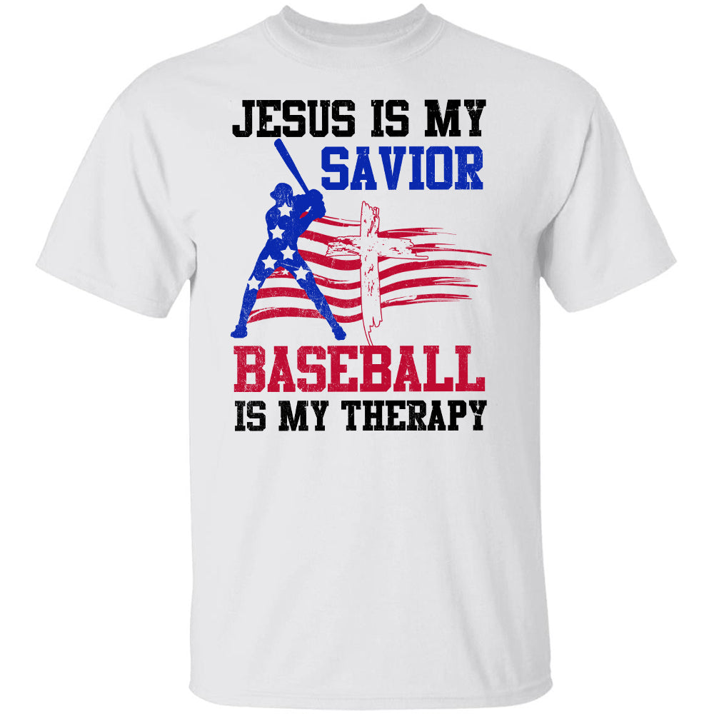 Hitter, Jesus is my savior, Baseball is my therapy - Jesus, Baseball Apparel