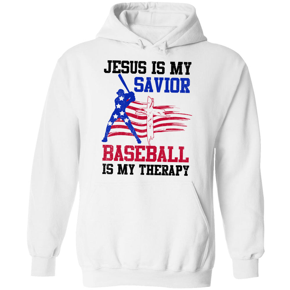 Hitter, Jesus is my savior, Baseball is my therapy - Jesus, Baseball Apparel