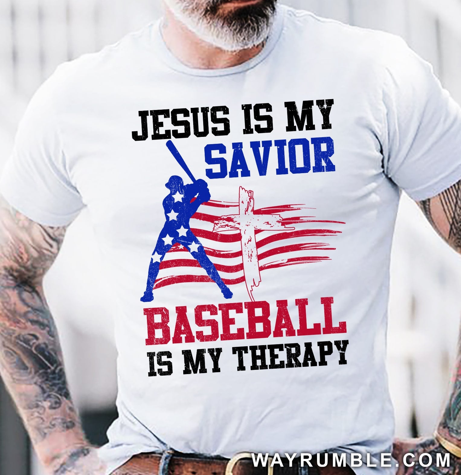 Hitter, Jesus is my savior, Baseball is my therapy - Jesus, Baseball White Apparel