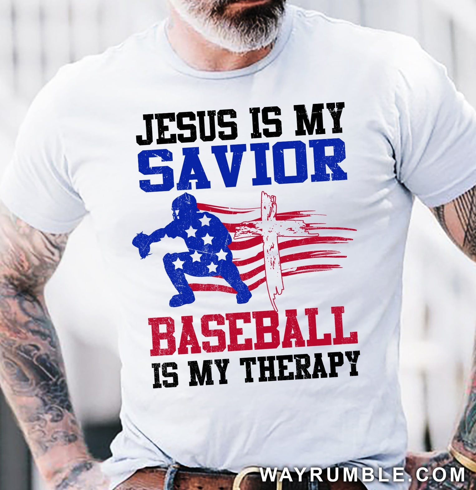 Catcher, Jesus is my savior, Baseball is my therapy - Jesus, Baseball White Apparel