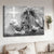 Black and white Lion and Lamb, The amazing encounter - Jesus Landscape Canvas Prints, Wall Art