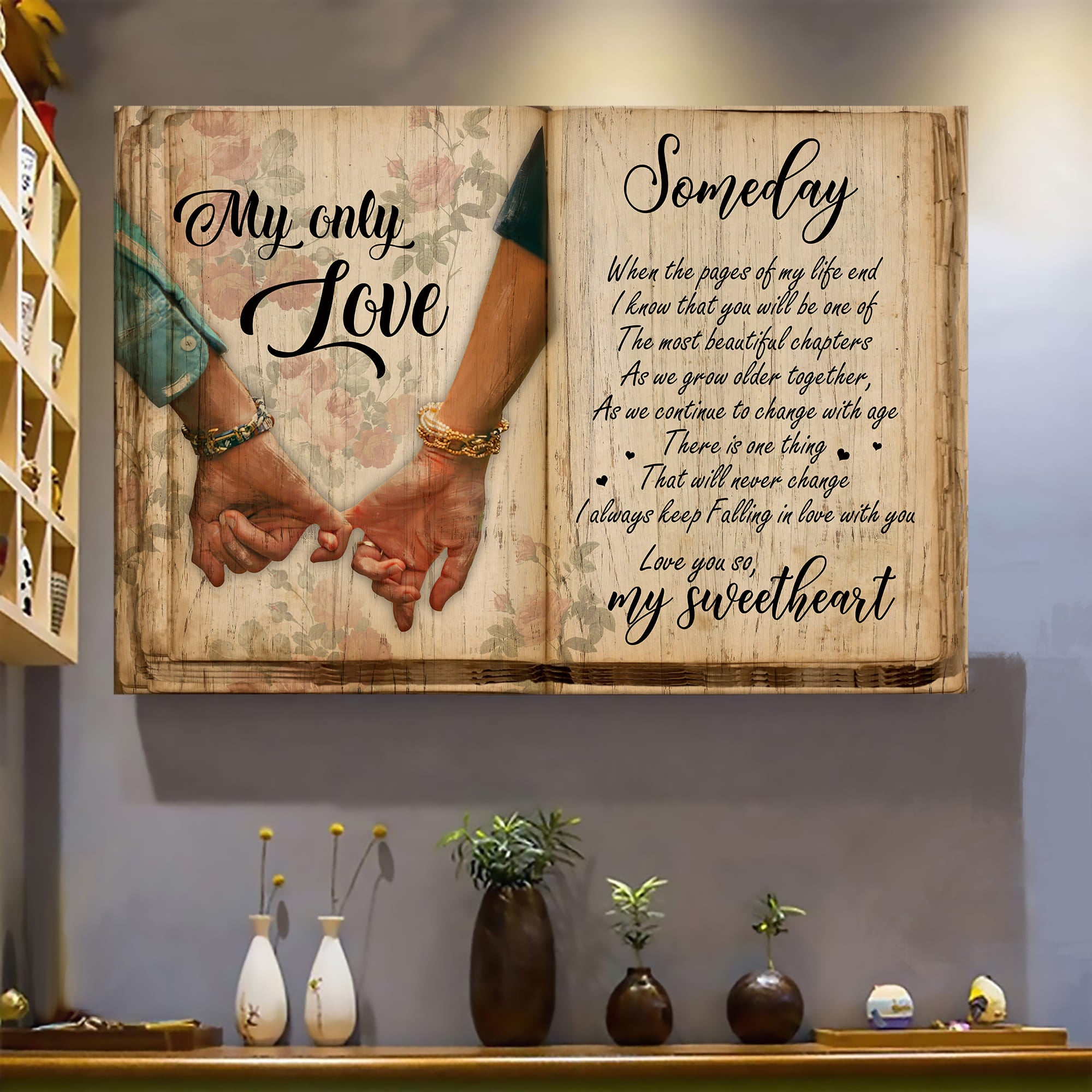 Hand in hand, You will be the most beautiful chapter of my life - Couple Landscape Canvas Prints, Wall Art