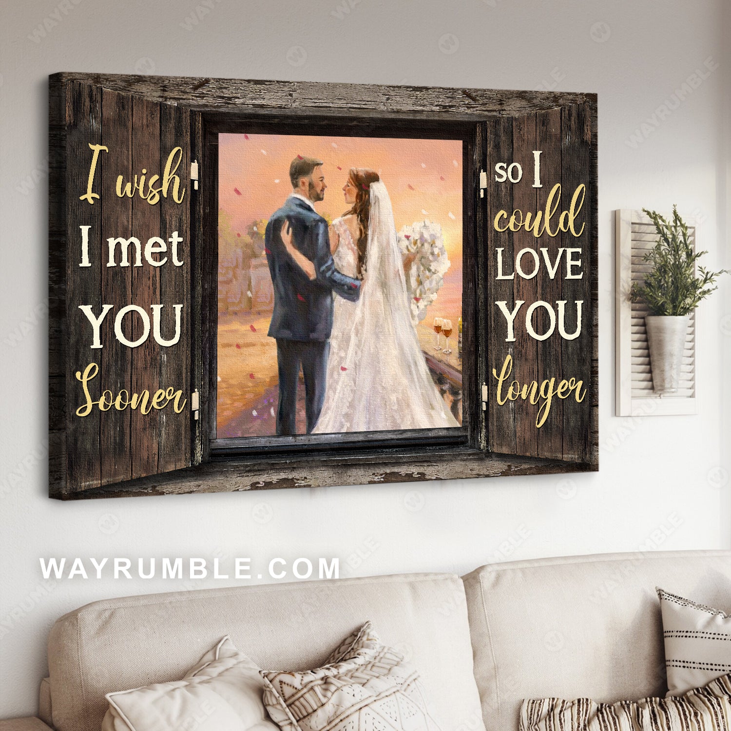 Wedding day, Couple artwork, Pretty sunset, I wish I met you sooner - Couple Landscape Canvas Prints, Wall Art