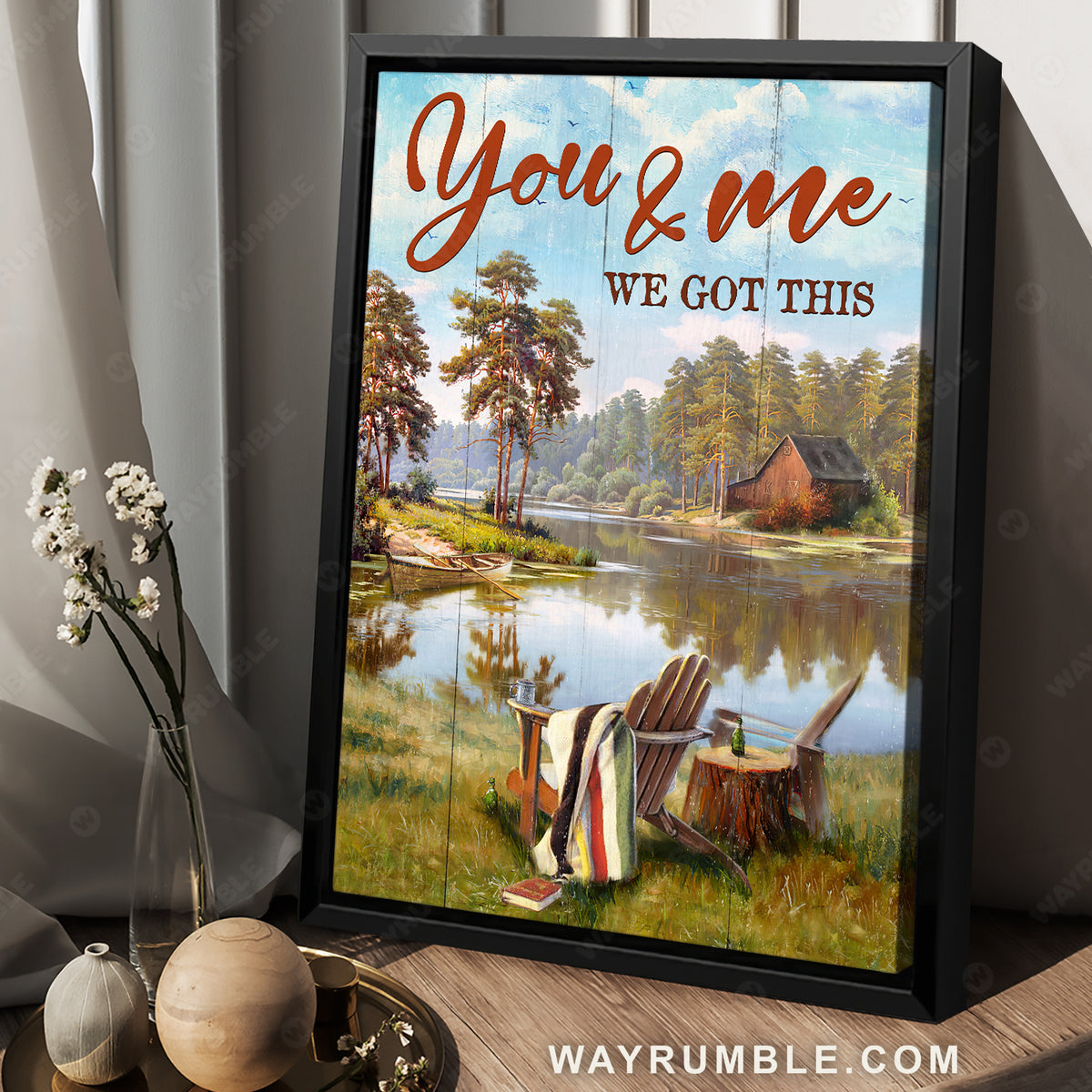 Peace forest, Beautiful chair, Gift for lover, You and me, We got this - Couple Portrait Canvas Prints, Wall Art