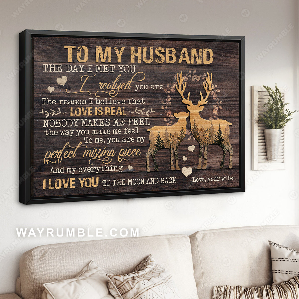 To my husband Deer carving Deer couple You are my perfect missing p Wayrumble