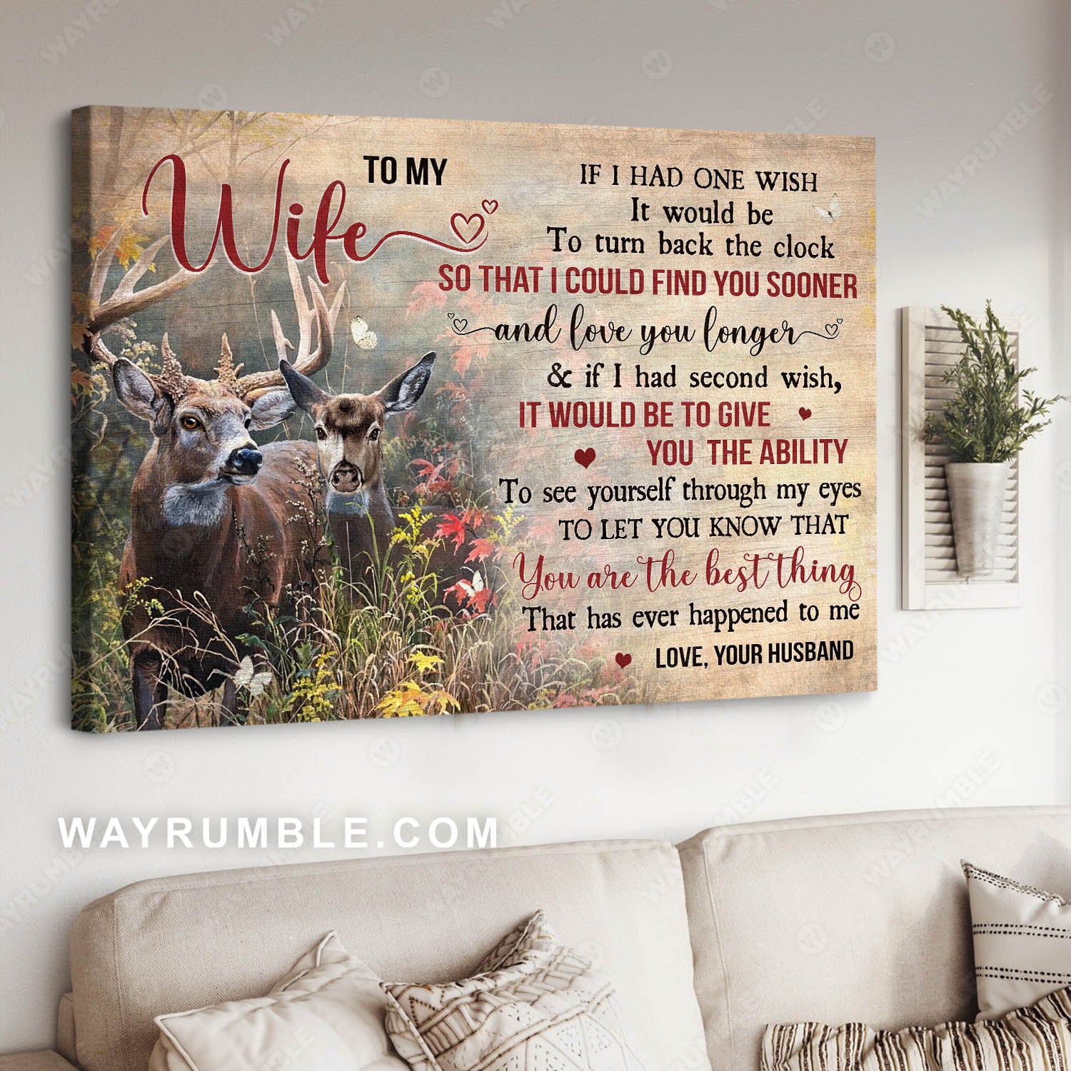 To my wife, Dear painting, In the forest, You are the best thing that has ever happened to me - Couple Landscape Canvas Prints, Wall Art