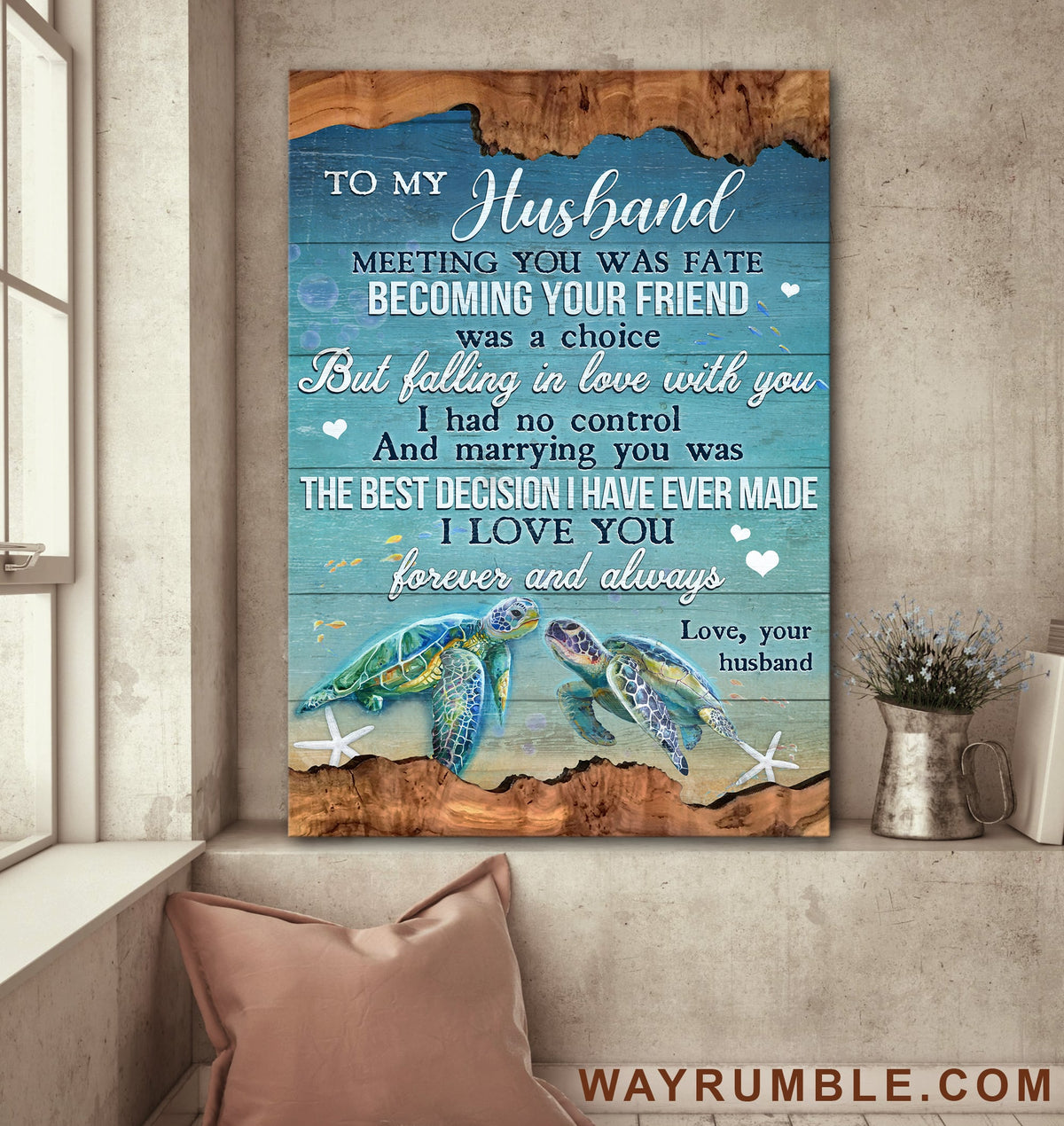 To my husband, Turtle couple, Marrying you was the best decision I&#39;ve ever made - Couple Portrait Canvas Prints, Wall Art