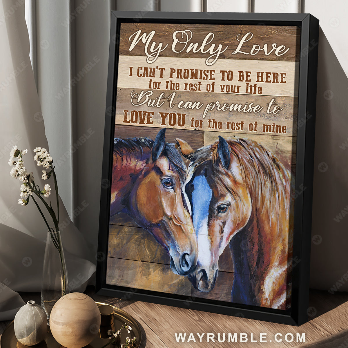 Horse couple, Horse drawing, I can promise to love you for the rest of my life - Couple Portrait Canvas Prints, Wall Art