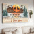 Deer couple, Sunset landscape, Mountain and river, Wood carving, It's me for you and You for me - Couple Landscape Canvas Prints, Wall Art