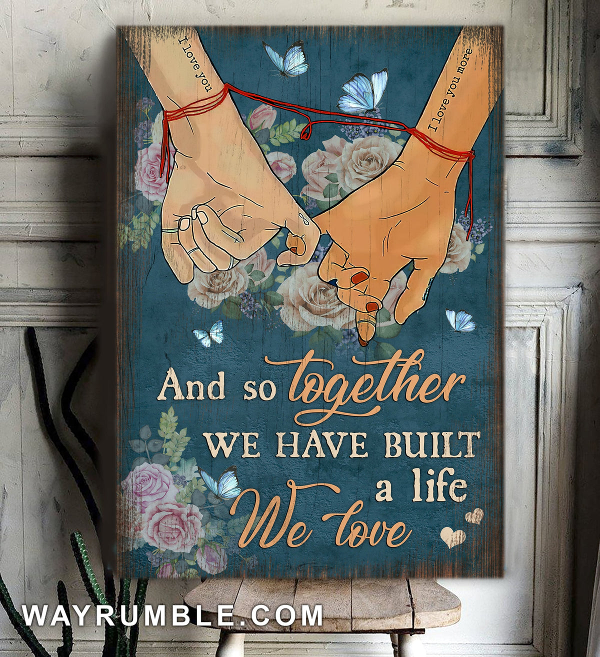 Hand in hand, Red string of fate, And so together we have built a life we love - Couple Landscape Canvas Prints, Wall Art