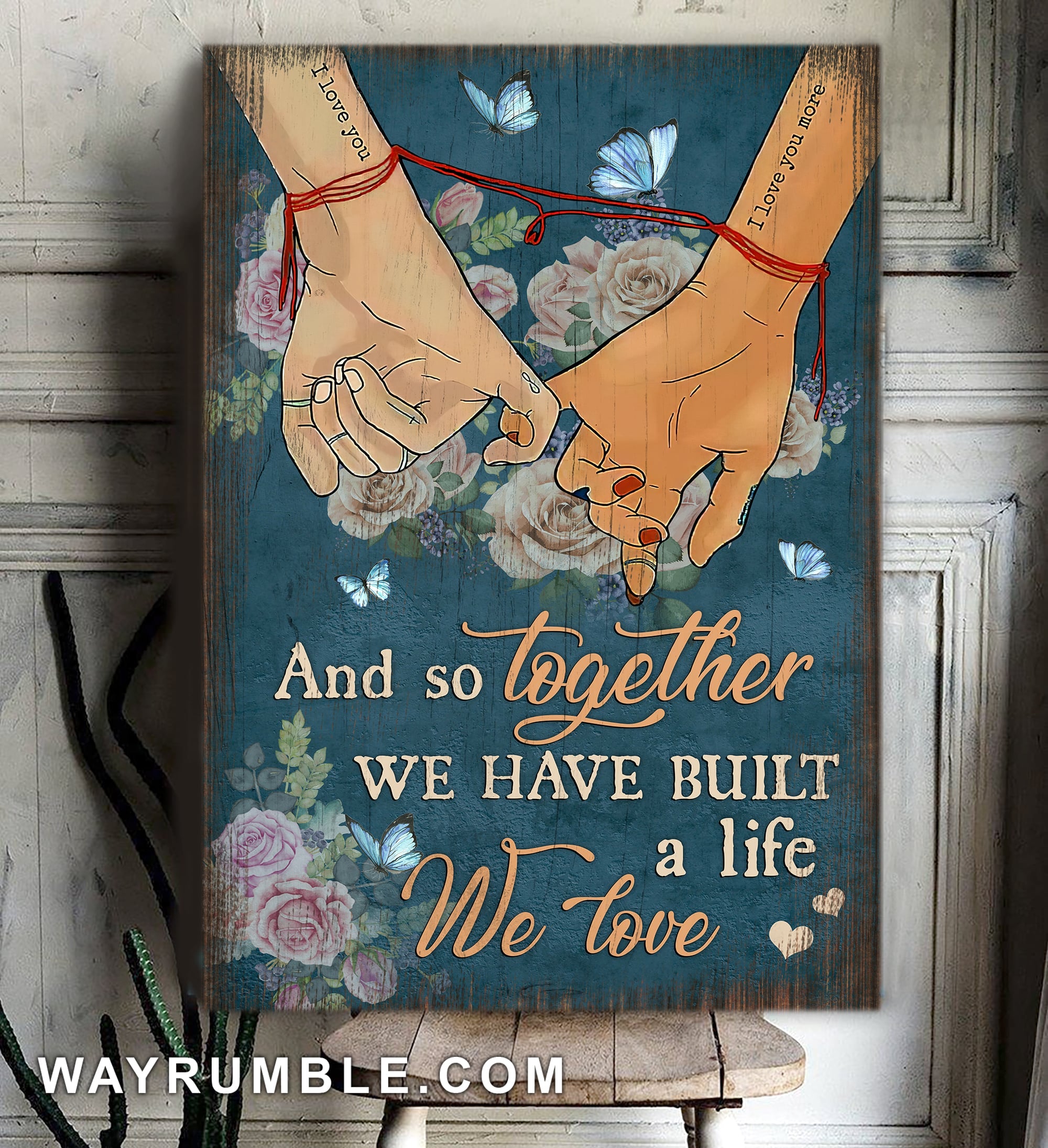 Hand in hand, Red string of fate, And so together we have built a life we love - Couple Landscape Canvas Prints, Wall Art