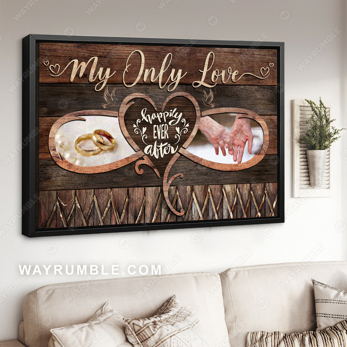 Couple rings, Holding hands, My only love, Happily ever after - Couple Landscape Canvas Prints, Wall Art