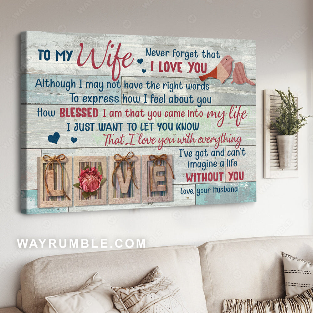 To my wife, Vintage painting, How blessed I am that you came into my life - Couple Landscape Canvas Prints, Wall Art