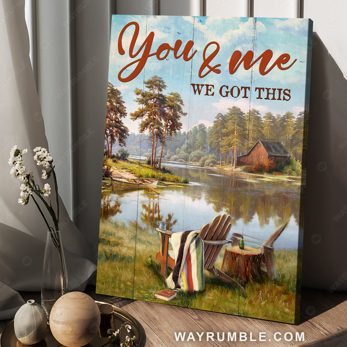 Peace forest, Beautiful chair, Gift for lover, You and me, We got this - Couple Portrait Canvas Prints, Wall Art