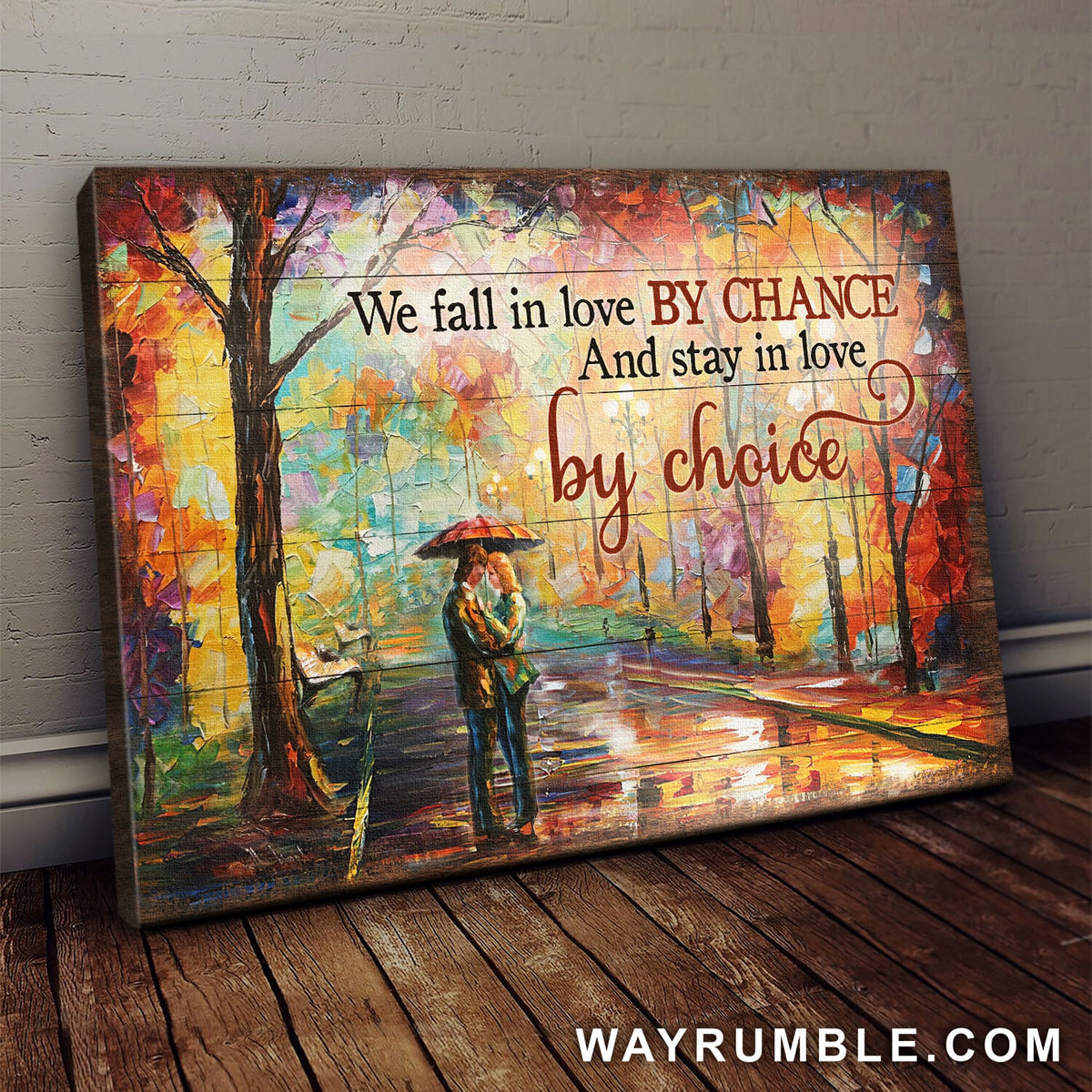 Date, In the park, Abstract painting, We fall in love by chance - Couple Landscape Canvas Prints, Wall Art