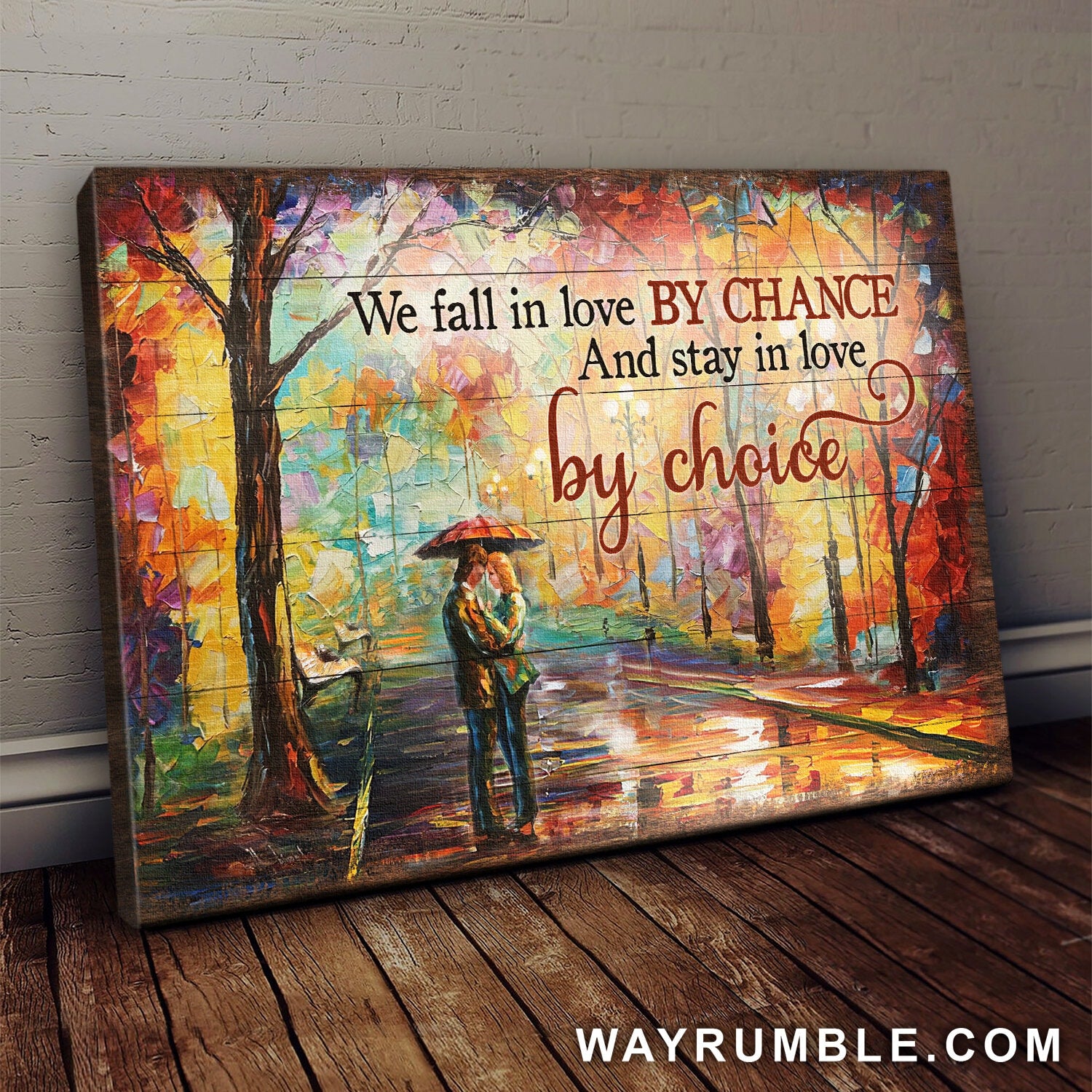 Date, In the park, Abstract painting, We fall in love by chance - Couple Landscape Canvas Prints, Wall Art