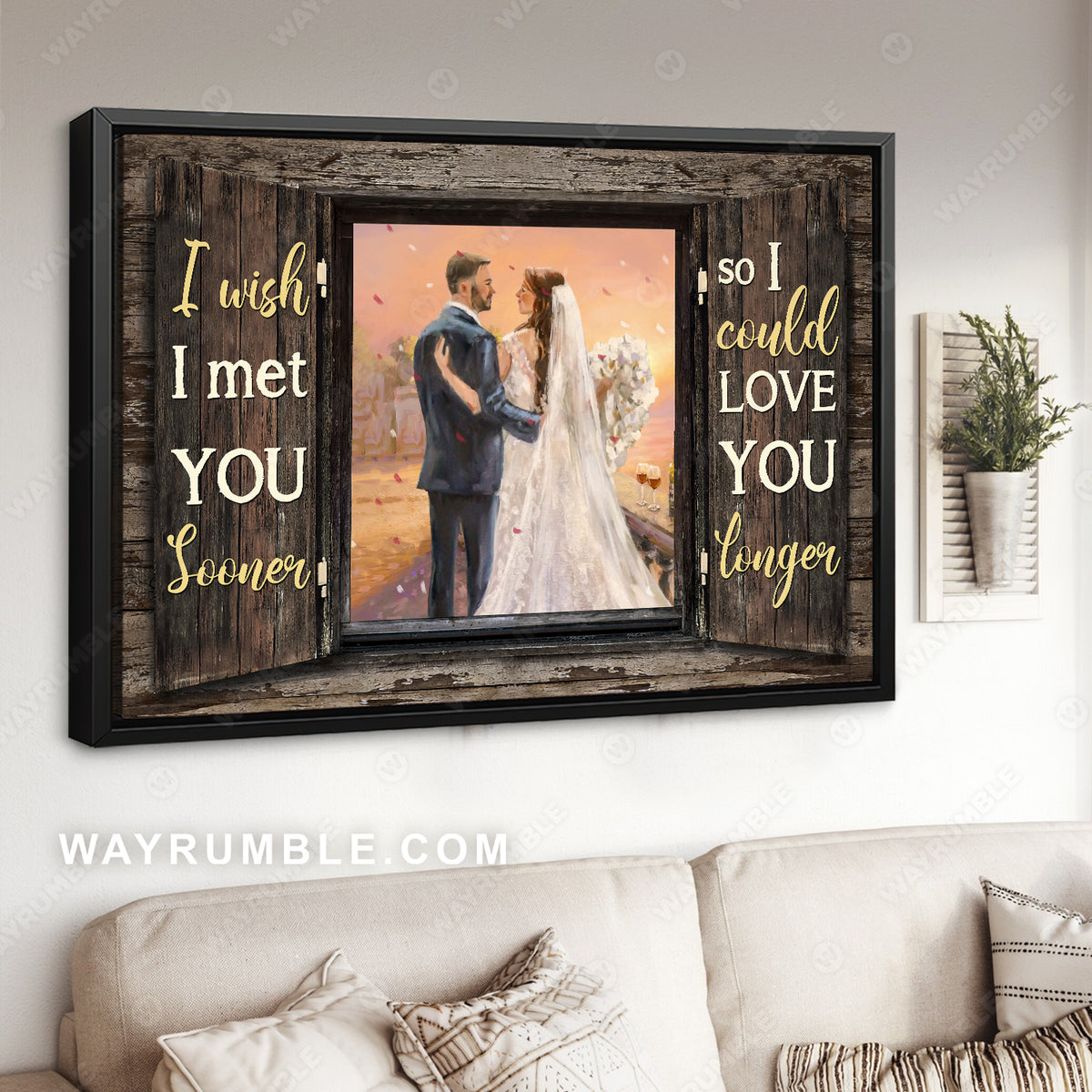 Wedding day, Couple artwork, Pretty sunset, I wish I met you sooner - Couple Landscape Canvas Prints, Wall Art