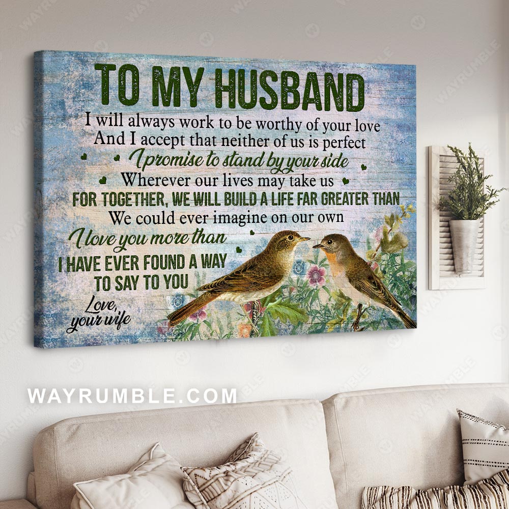 To my husband, Sparrow Couple, I love you more than I have ever said - Couple Landscape Canvas Prints, Wall Art