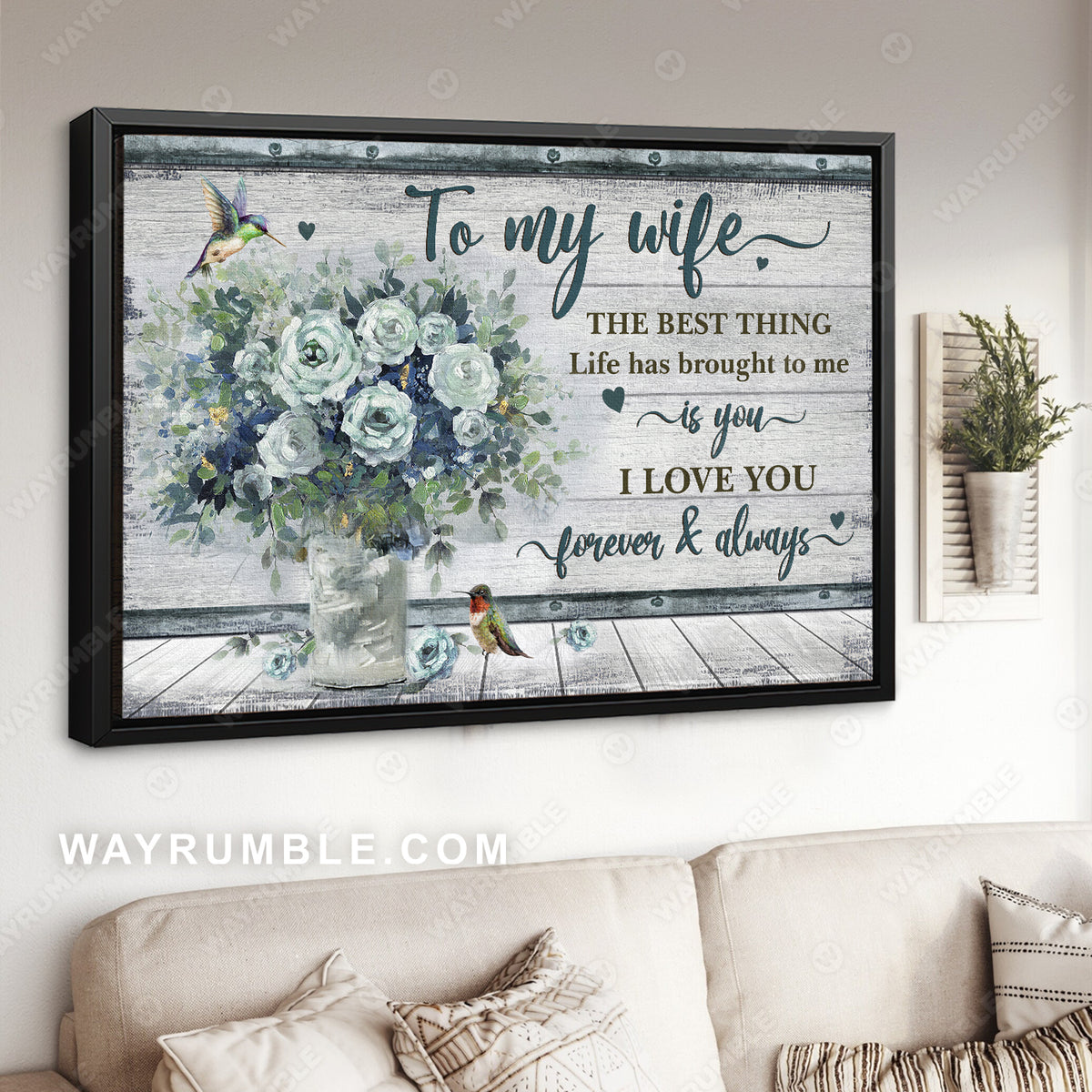 To my wife, Rose vase, Still painting, Vintage painting, The best thing  life has brought to me is you - Couple Landscape Canvas Prints, Wall Art