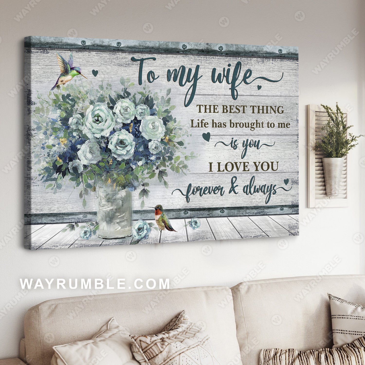 To my wife, Rose vase, Still painting, Vintage painting, The best thing life has brought to me is you - Couple Landscape Canvas Prints, Wall Art