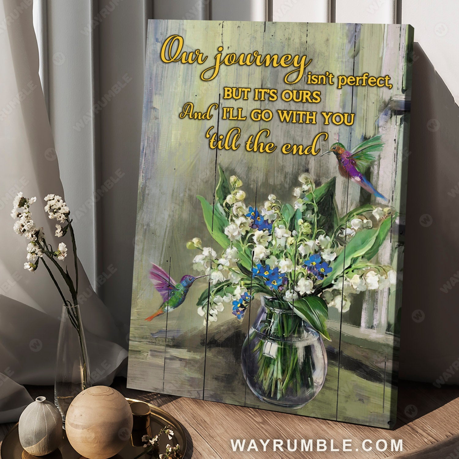 Lily of the valley, Vintage painting, Still life painting, I'll go with you 'till the end - Couple Portrait Canvas Prints, Wall Art