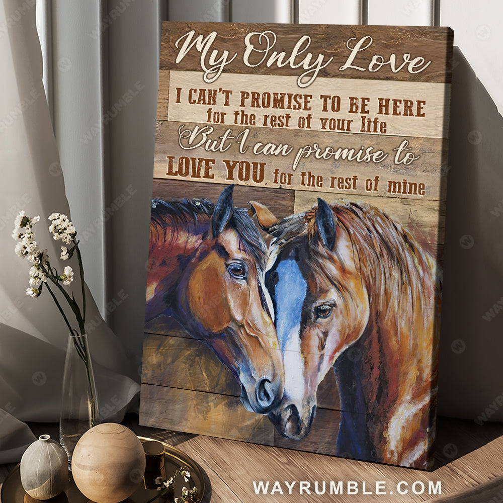 Horse couple, Horse drawing, I can promise to love you for the rest of my life - Couple Portrait Canvas Prints, Wall Art