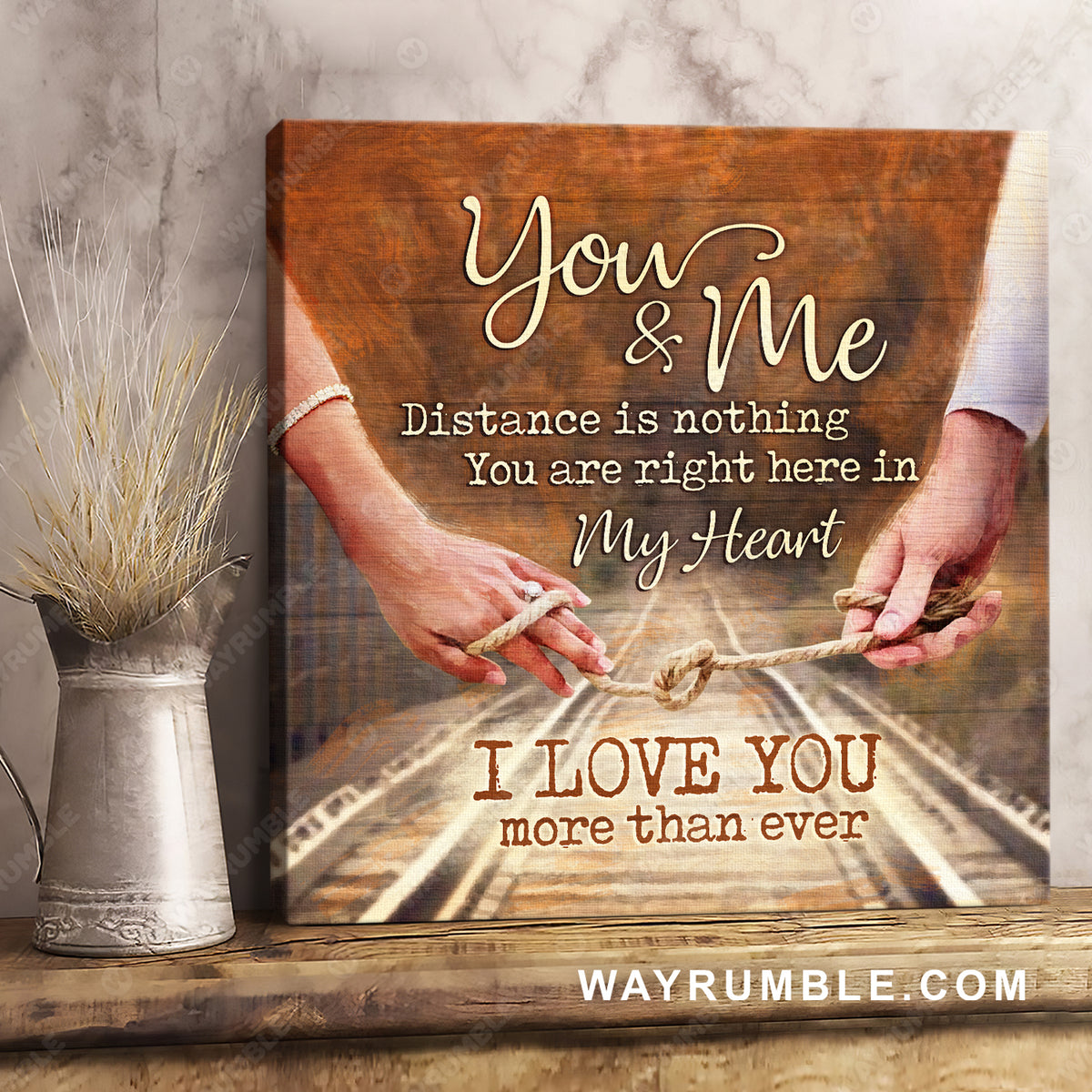Knot of love, The bond, You &amp; me, You are right here in my heart - Couple Square Canvas Prints, Wall Art