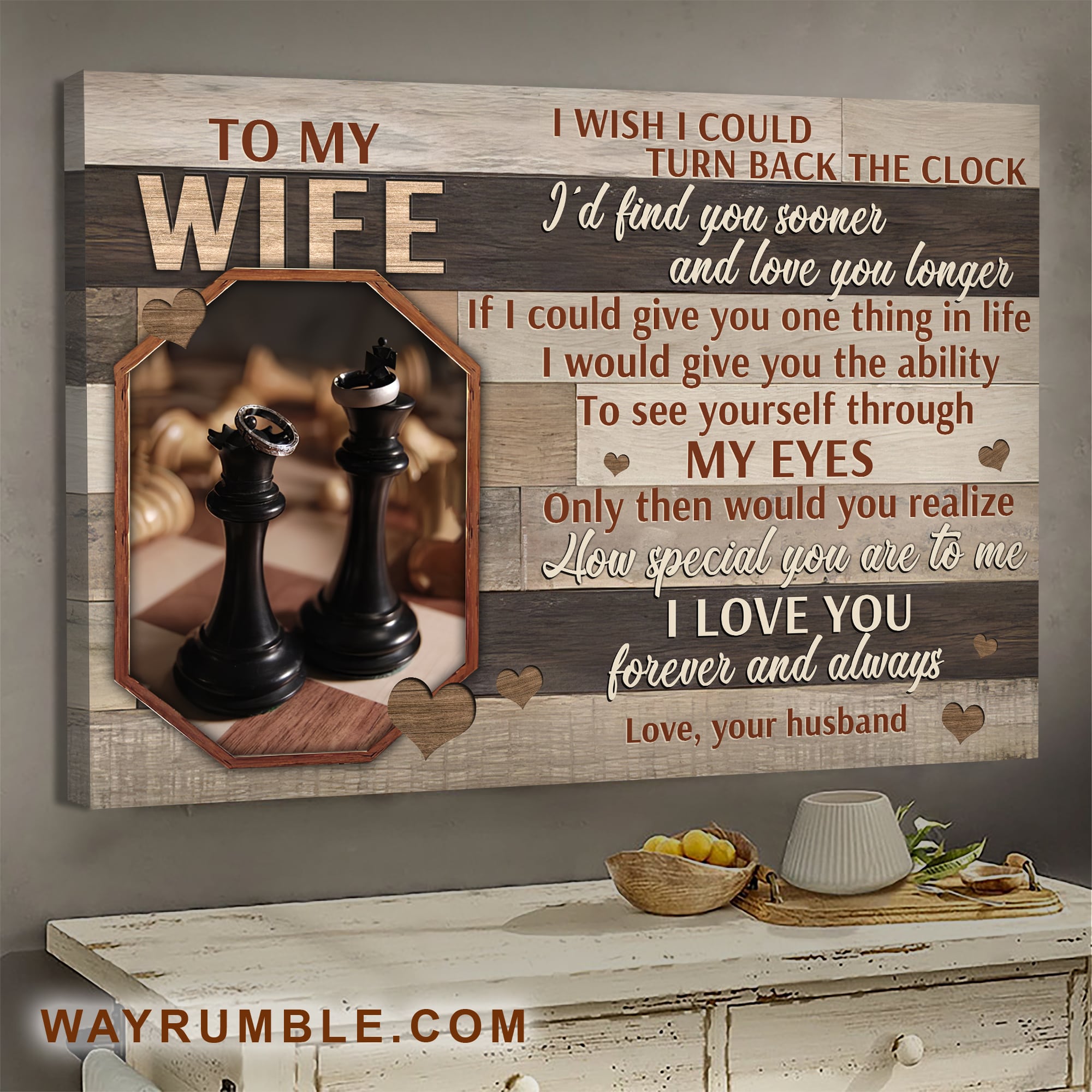 To my wife, King and Queen, Chess, I love you forever and always - Couple Landscape Canvas Prints, Wall Art