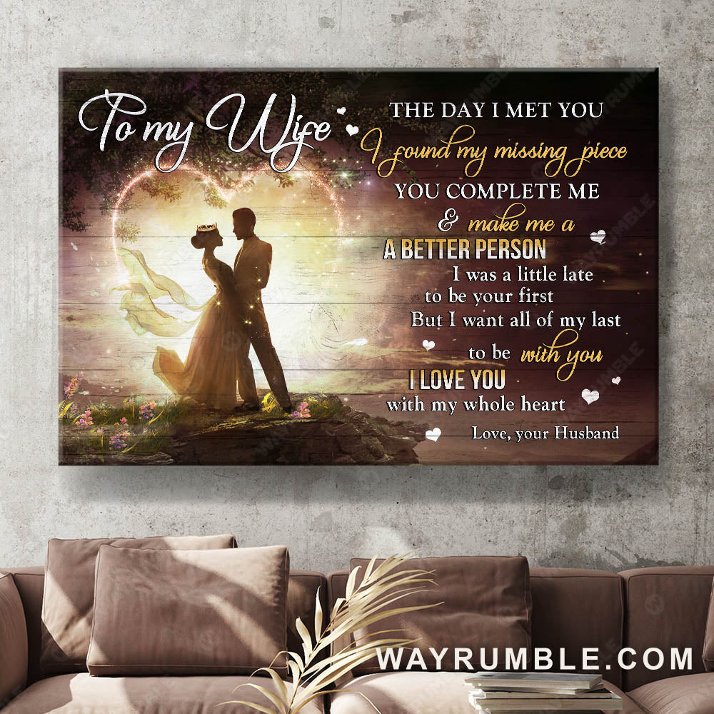 To my wife, Dancing couple, Under the beautiful light, I love you with my whole heart - Couple Landscape Canvas Prints, Wall Art