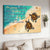 Sea turtle, On the beach, I love when we are together - Couple Landscape Canvas Prints, Wall Art