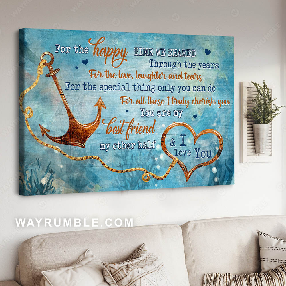 Under the ocean, You are my best friend and other half - Couple Landscape Canvas Prints, Wall Art