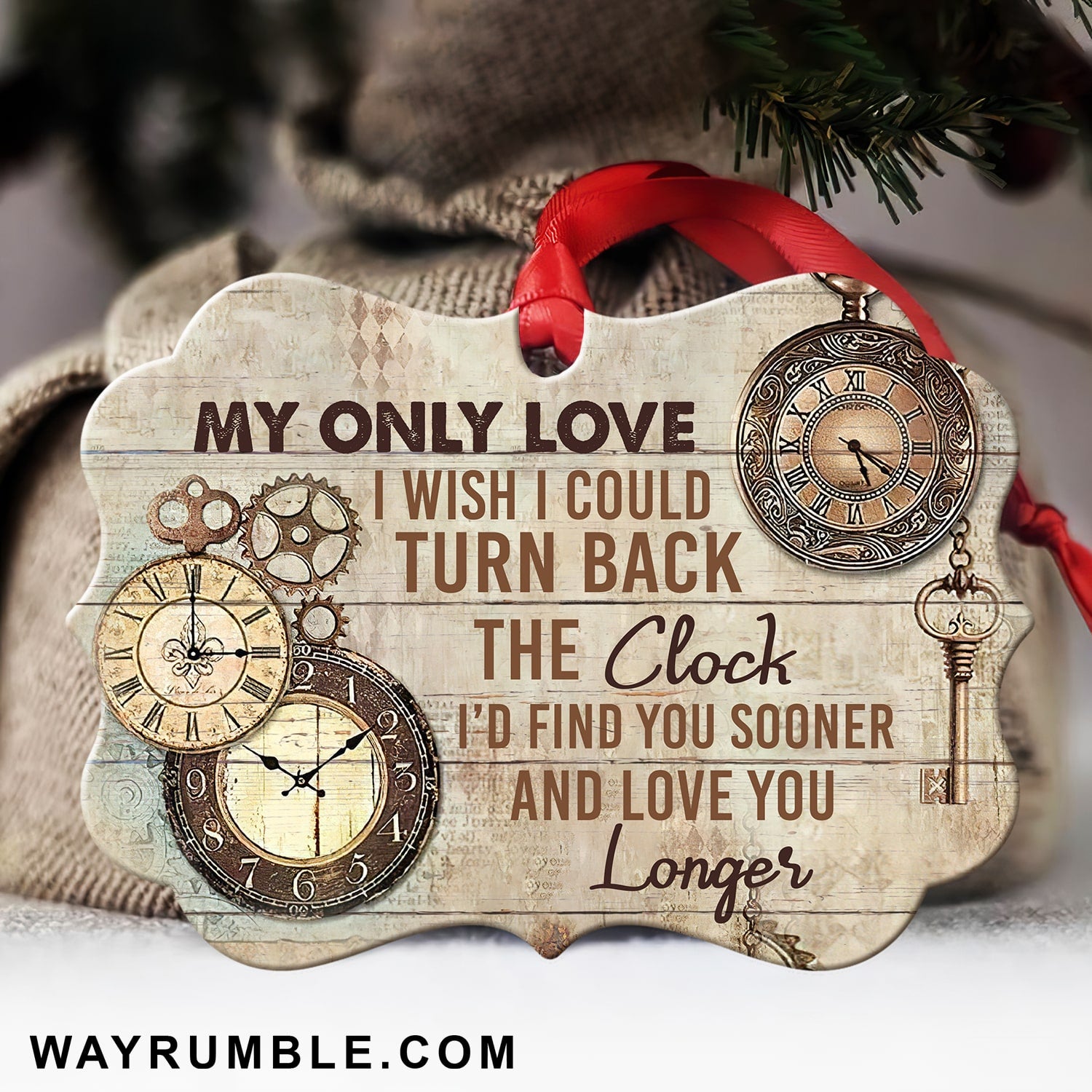 Couple - Vintage clock - I'd find you sooner and love you - Aluminum Ornament