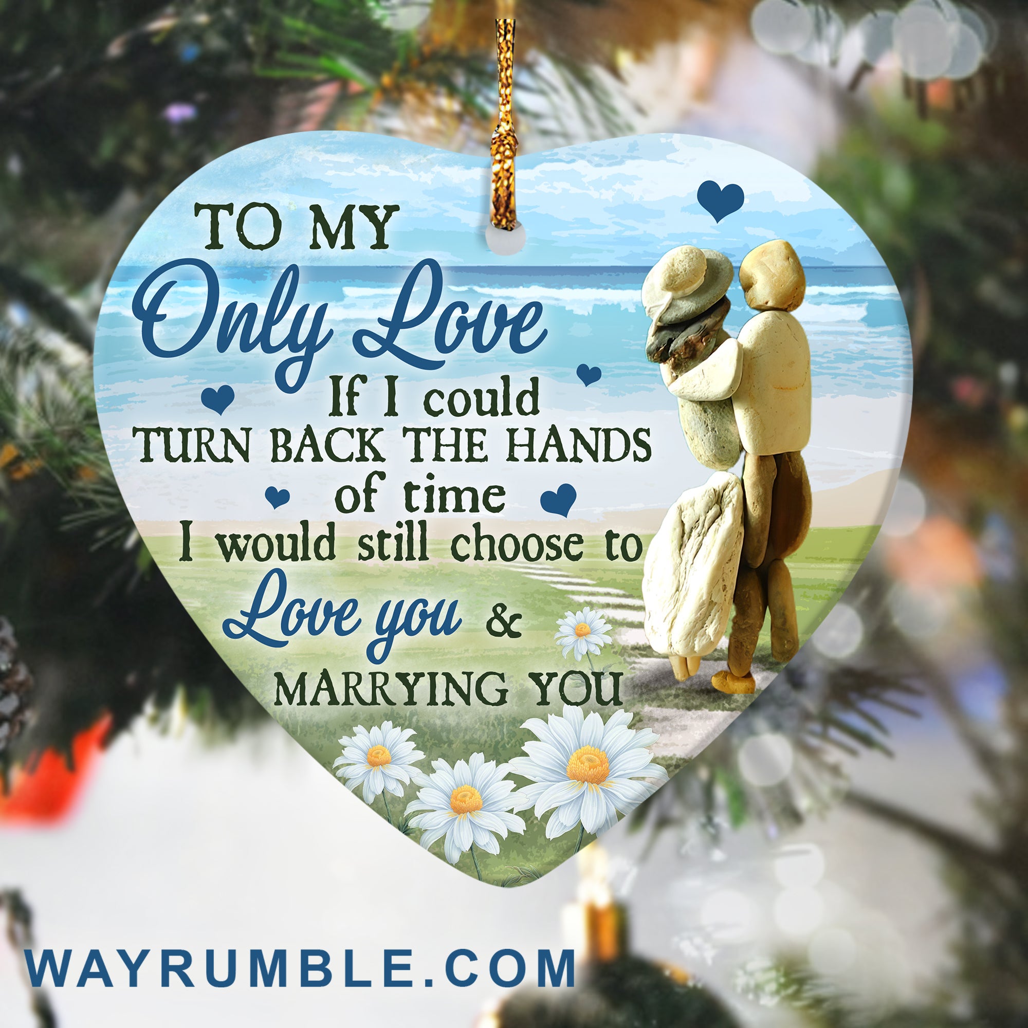 Couple - I still choose to love you & marrying you - Heart Ceramic Ornament