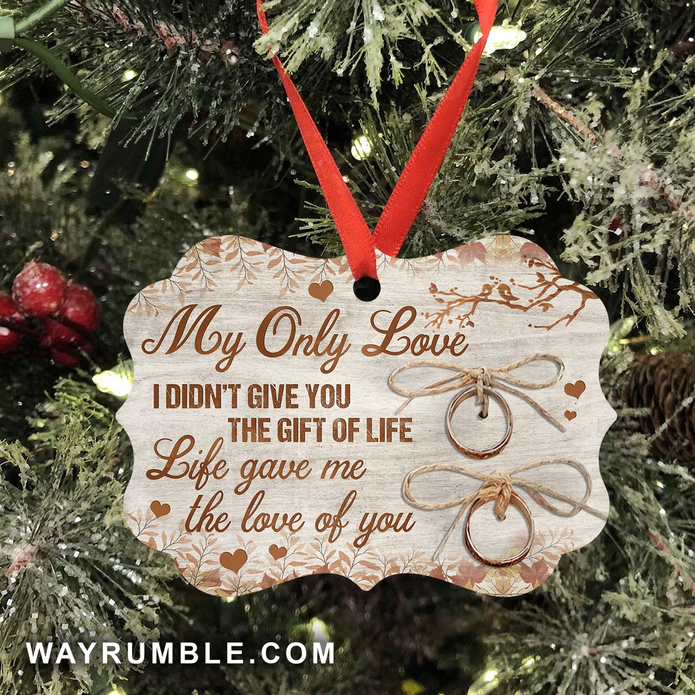 Couple - Vintage Wedding rings - Life gave me the love of you - Aluminum Ornament