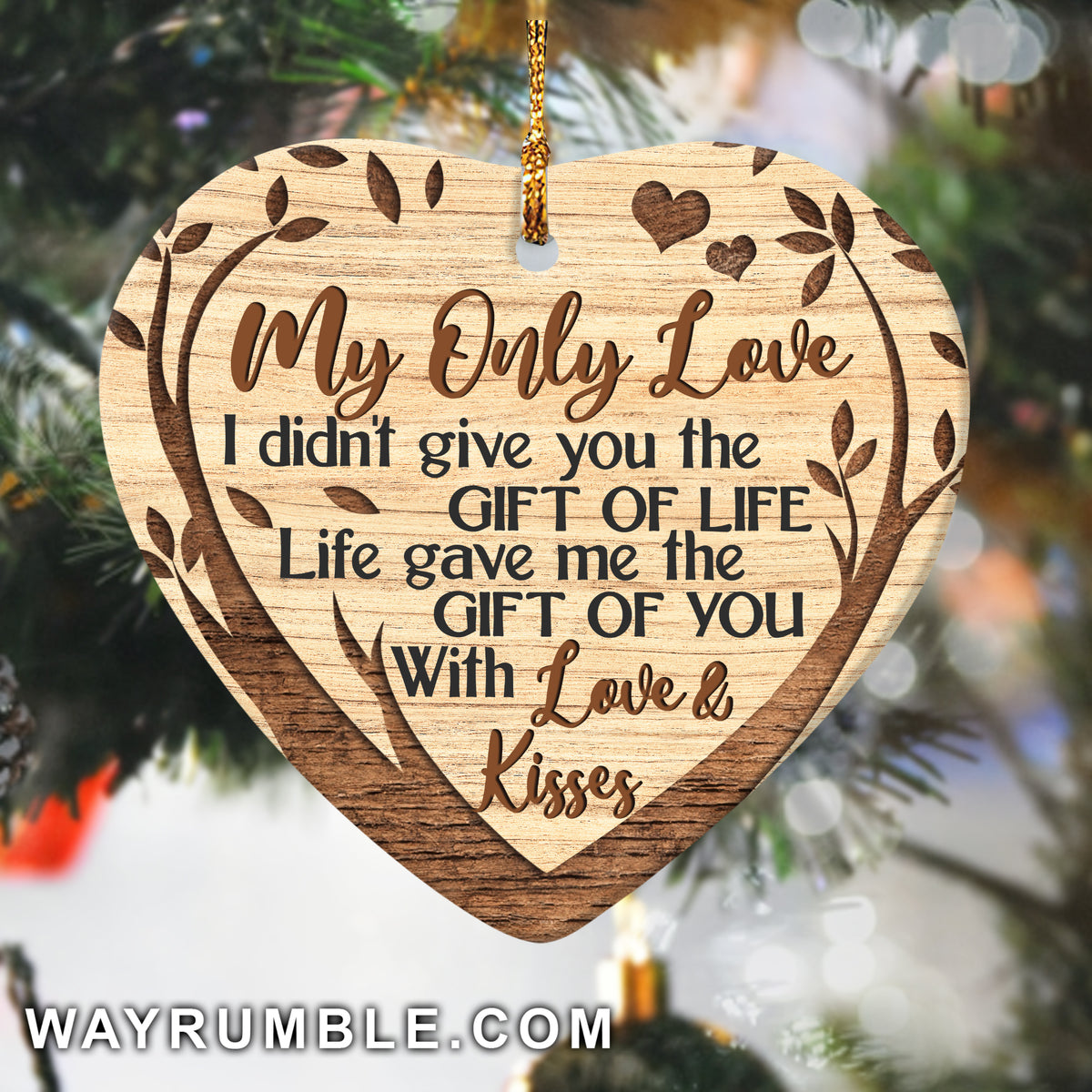 Couple - My only love - Life gave me the gift of you - Heart Ceramic Ornament