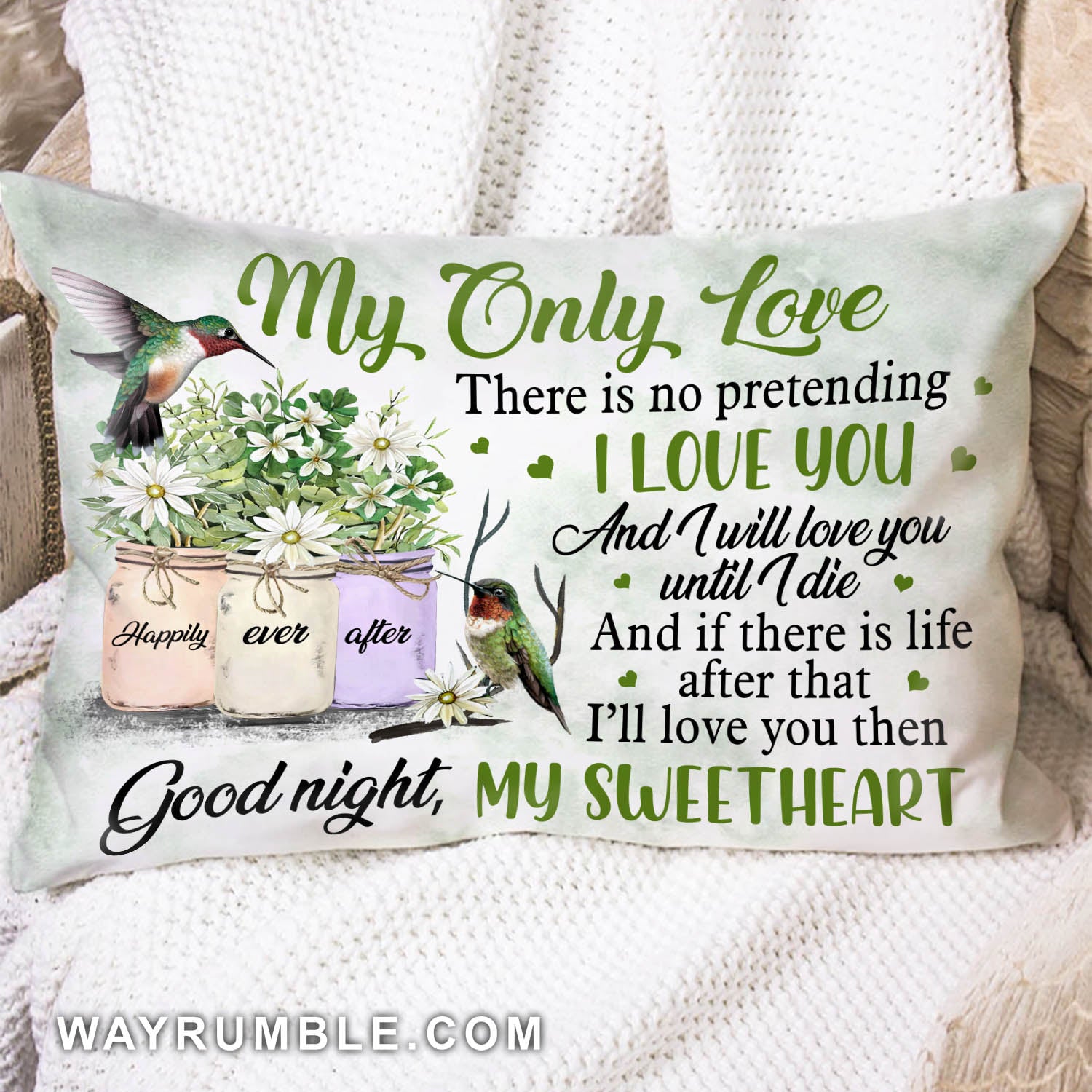 Couple - To my sweetheart - I love you until I die - Pillow