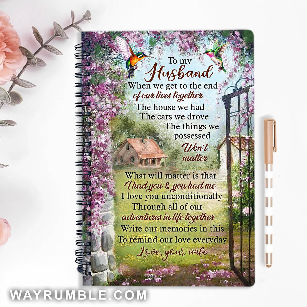 To my husband, Hummingbird and Vintage garden, I love you unconditionally - Family Spiral Journal