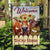 Sunflower wreath, Brown cow, Rice field, Welcome to our home - Cow Flag