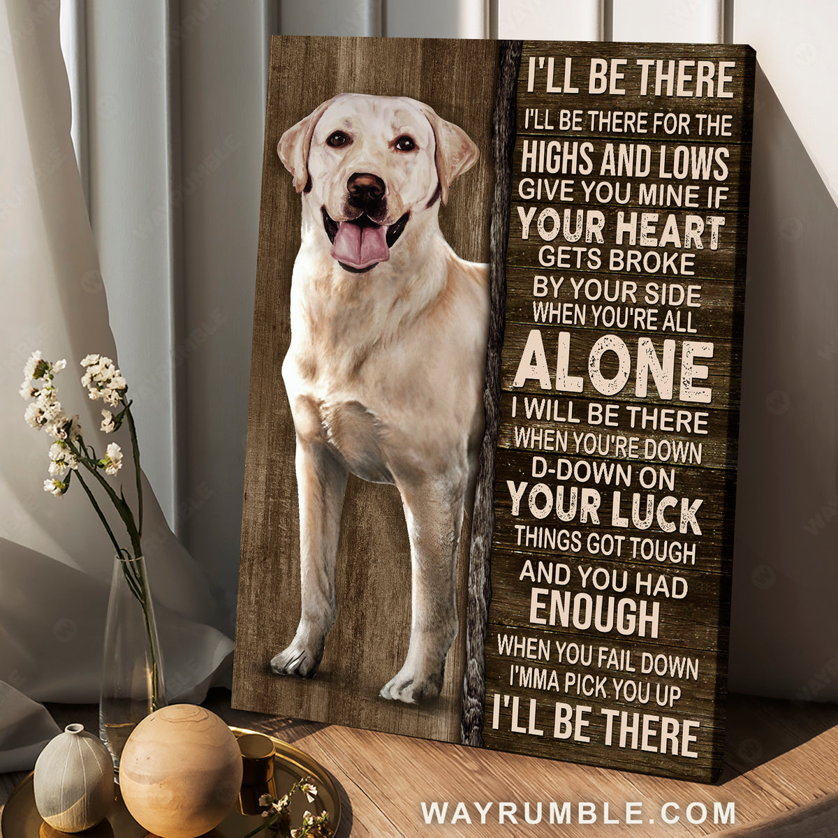 Stunning Labrador painting, Gift for dog lover, I&#39;ll be there - Labrador Portrait Canvas Prints, Wall Art