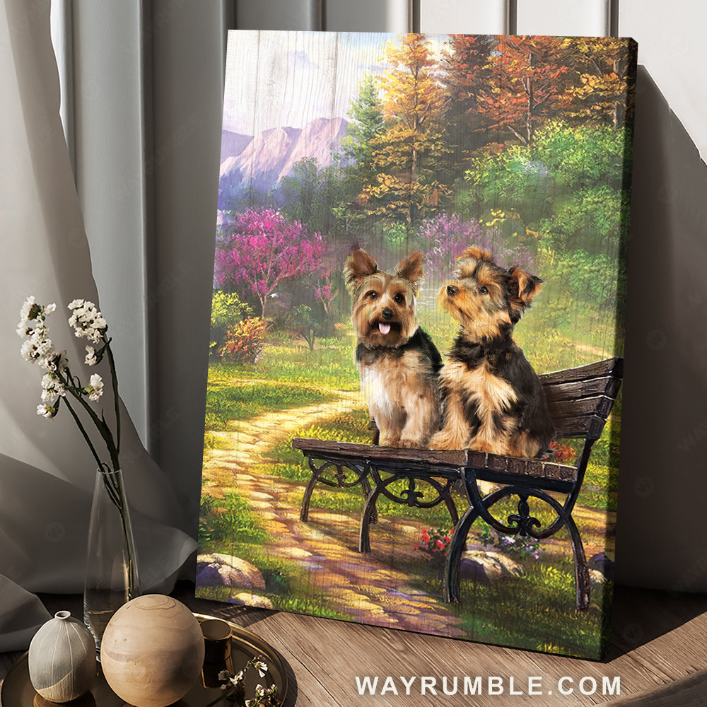 Pretty Yorkshire dog, Spring forest, Gift for dog lover - Yorkshire Portrait Canvas Prints, Wall Art