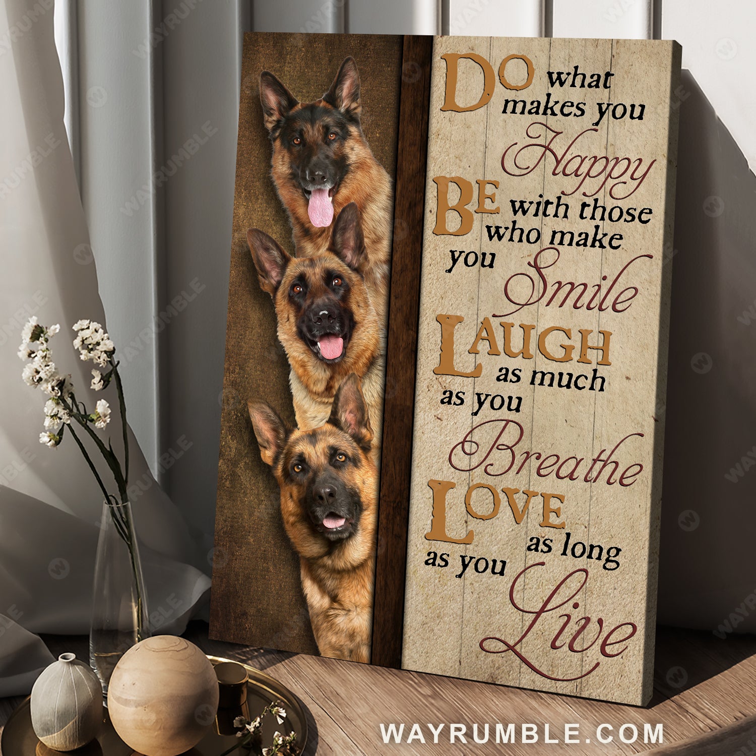 German shepherd dogs, Gift for dog lover, Do what makes you happy - German shepherd Portrait Canvas Prints, Wall Art