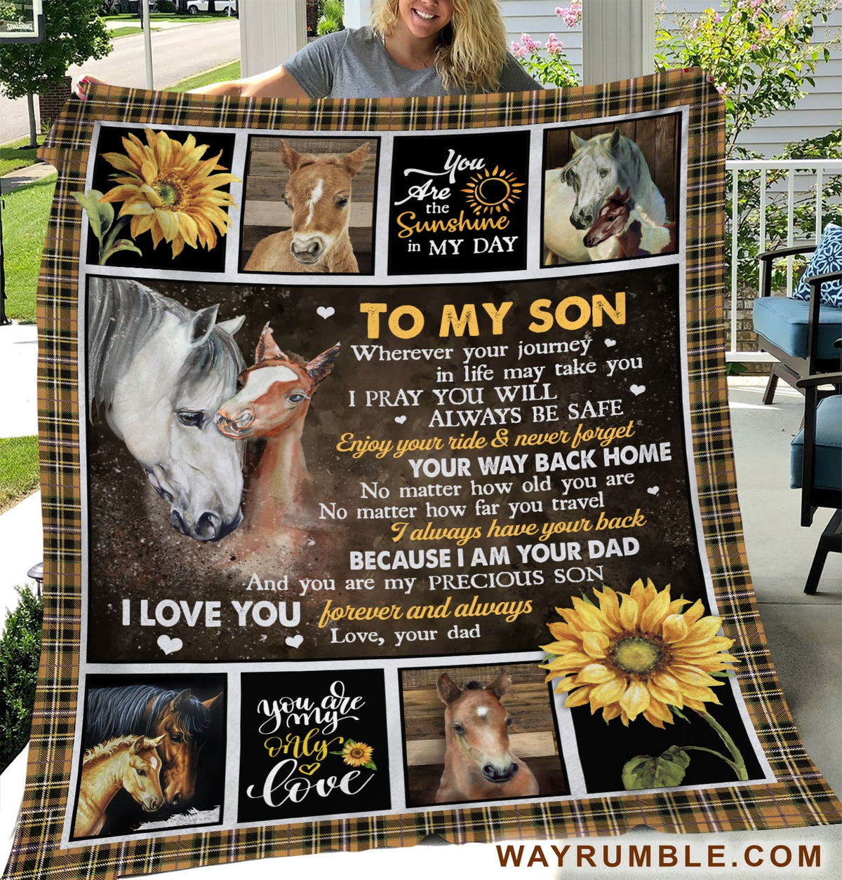 Dad to son, Horse painting, You are my precious son - Family, Horse Blanket